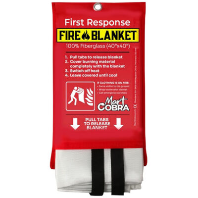 Mart Cobra Fire Blanket for Home Safety x1 Emergency Fire Blanket for Kitchen Fiberglass Fire Blankets Fireproof Blanket House Fire Safety Flame Retardant Fabric Home Safety Tarp Grease Spray